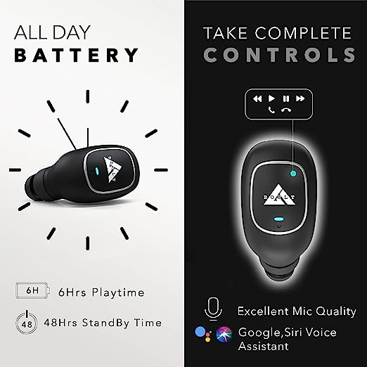 Boult Audio AirBass Monopod in-Ear Wireless Bluetooth Earphones with inbuilt Mic and IPX4 Sweatproof (Black) Boult Audio AirBass Monopod in-Ear Wireless Bluetooth Earphones with inbuilt Mic and IPX4 Sweatproof (Black)